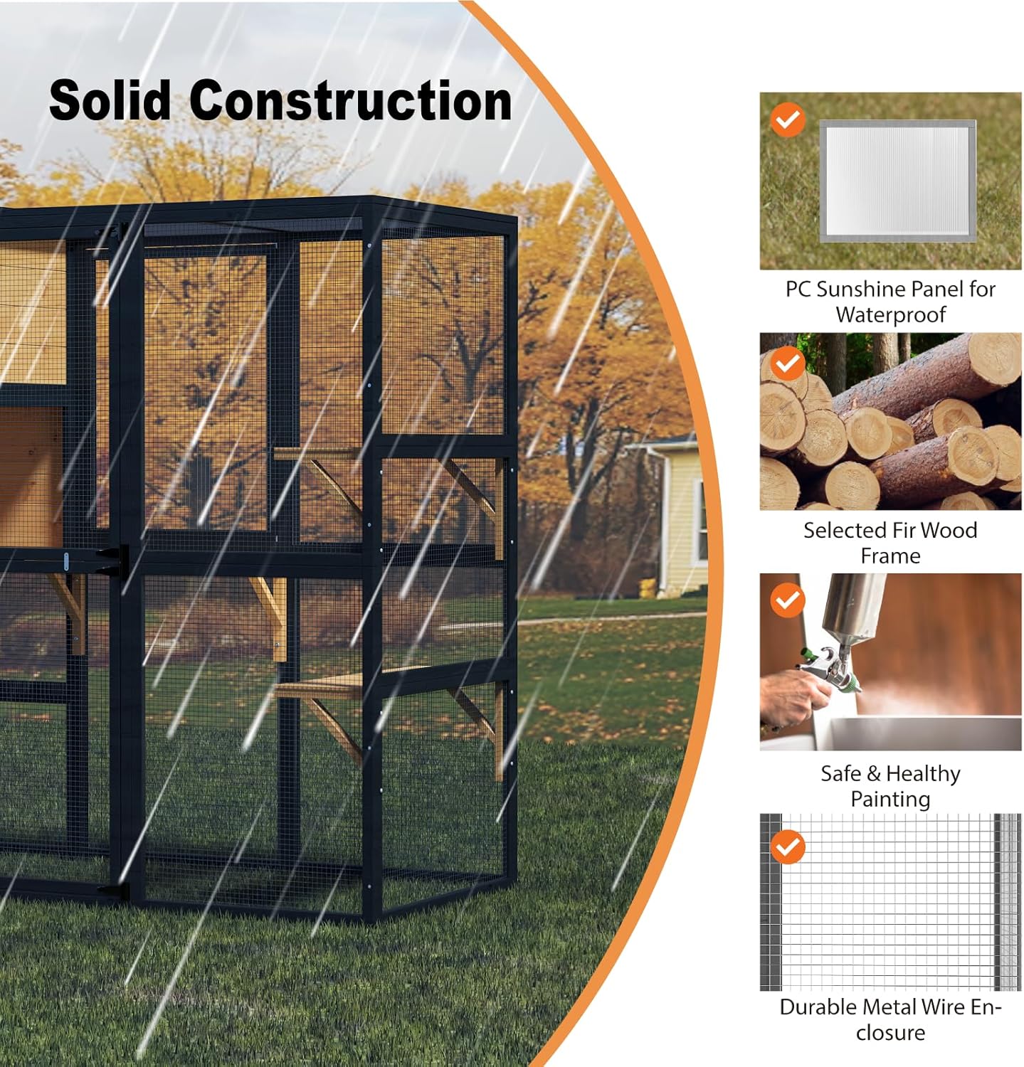 Large Indoor Cat Catio, 4 Tier Outdoor Cat Enclosures House for Cats - Image 6