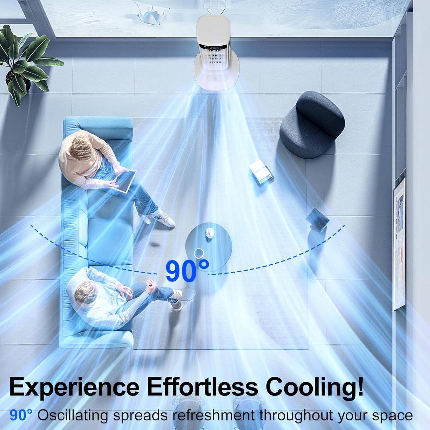 Windowless Portable Air Conditioner, 41" Evaporative Air Cooler - Image 4