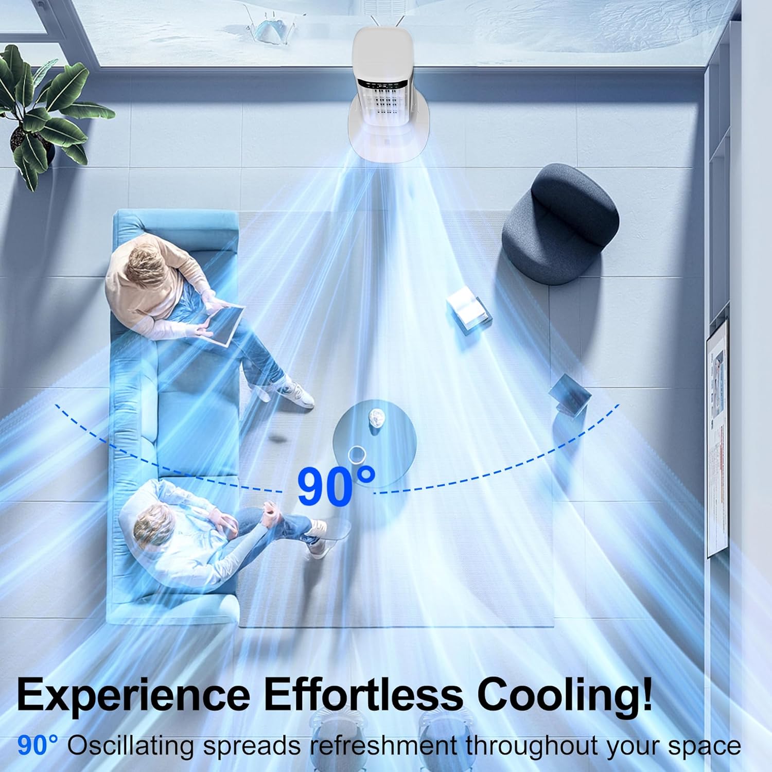 Windowless Portable Air Conditioner, 41" Evaporative Air Cooler - Image 4
