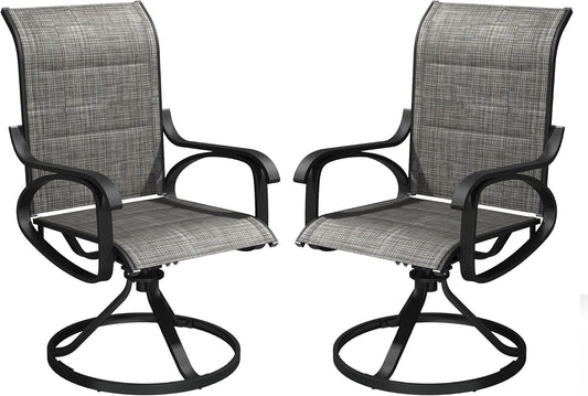 Patio Swivel Chair Set of 2 - Dark Grey - Image 1