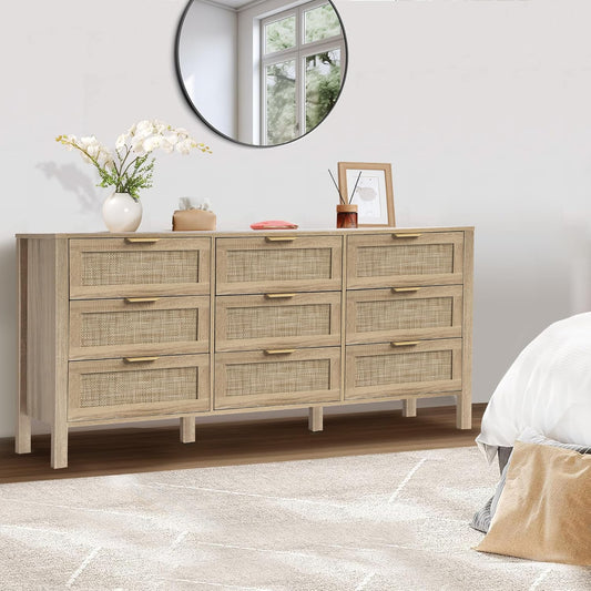 Rattan Chest of Dressers - 9 Drawers - Image 1