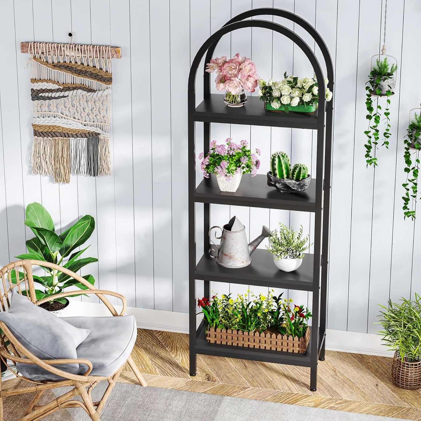 4-Tier Storage Shelves with Metal Frame - Image 6