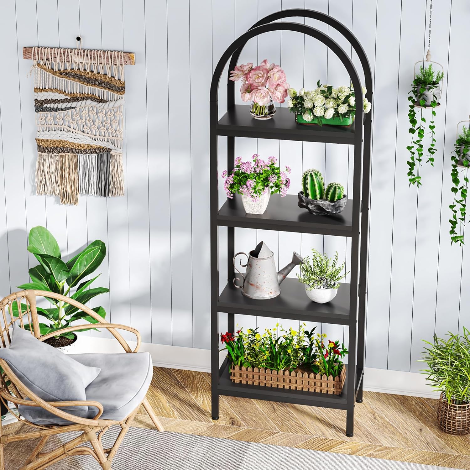 4-Tier Storage Shelves with Metal Frame - Image 6