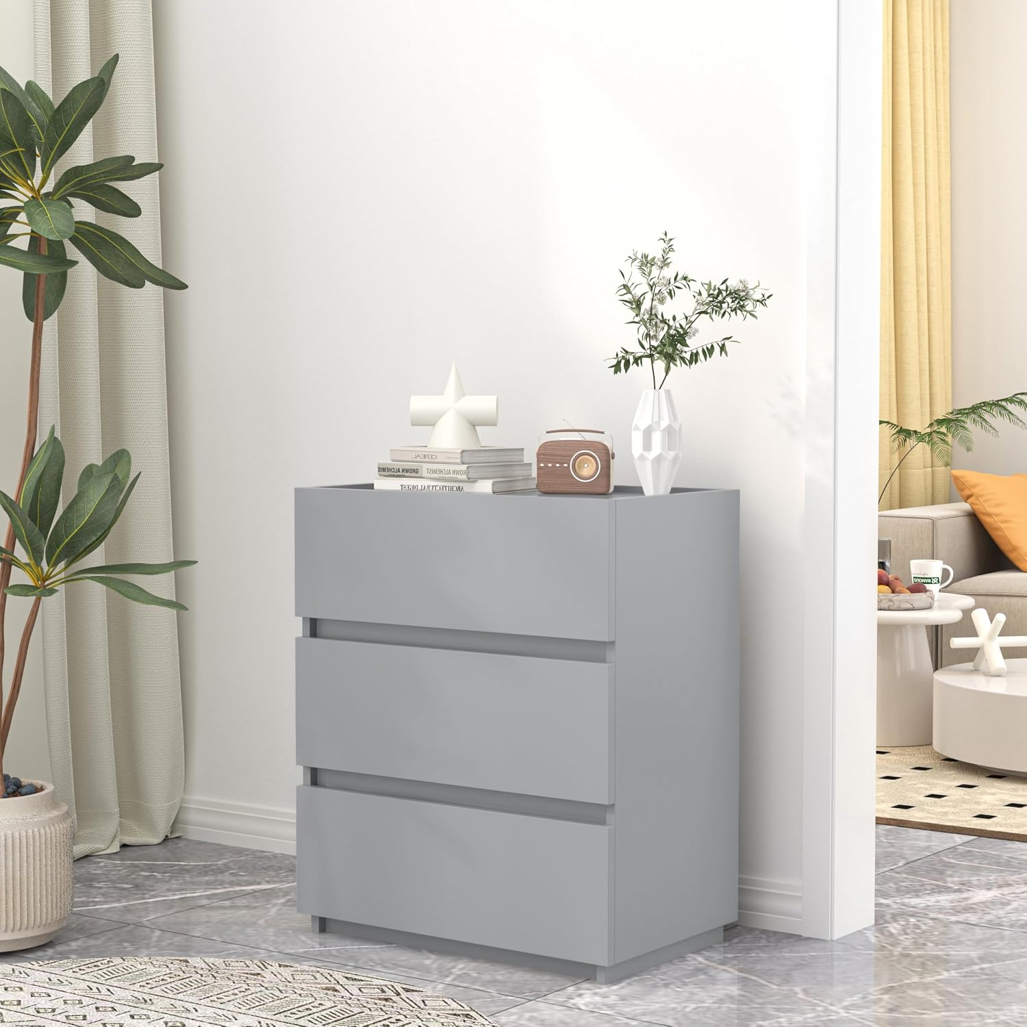 3 Drawer Dresser - Grey - SET OF 1 - Image 7