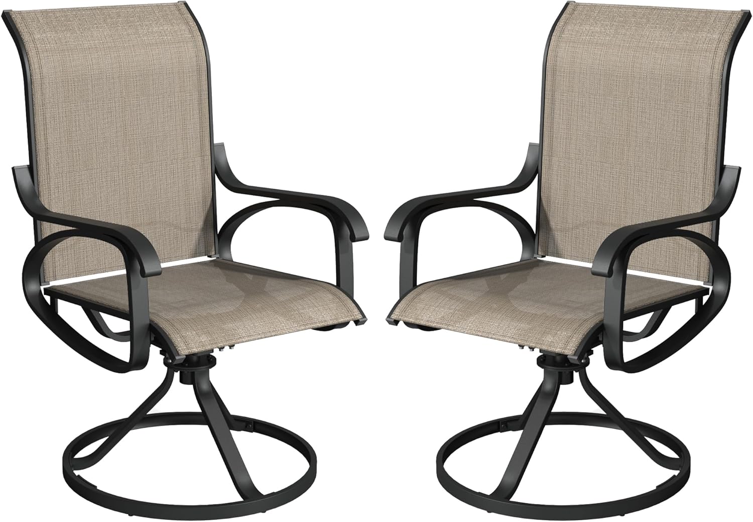 Patio Swivel Chair Set of 2 - Brown - Image 1