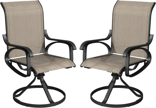 Patio Swivel Chair Set of 2 - Brown - Image 1