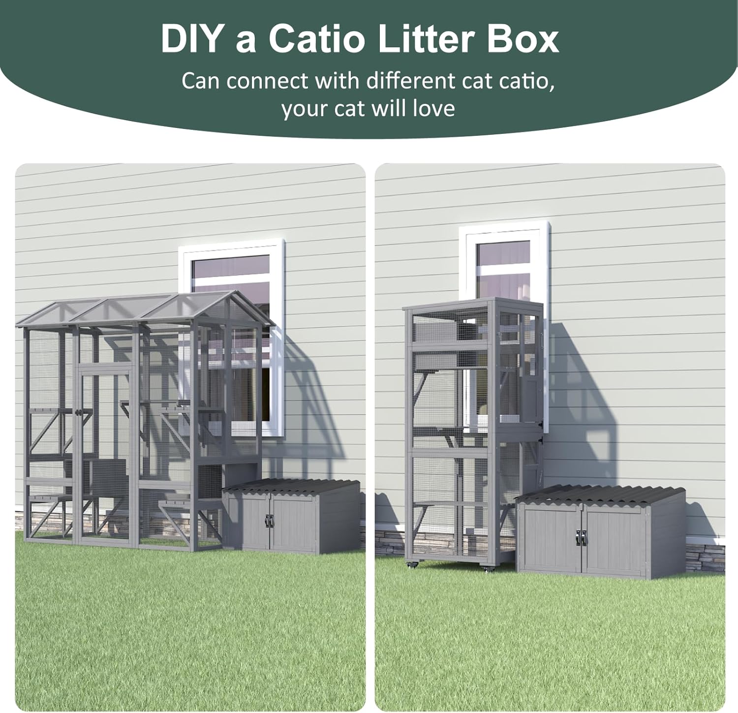 Outdoor Litter Box Enclosure Waterproof, Large Hidden Cat Litter Box Enclosure for Cats - Image 4