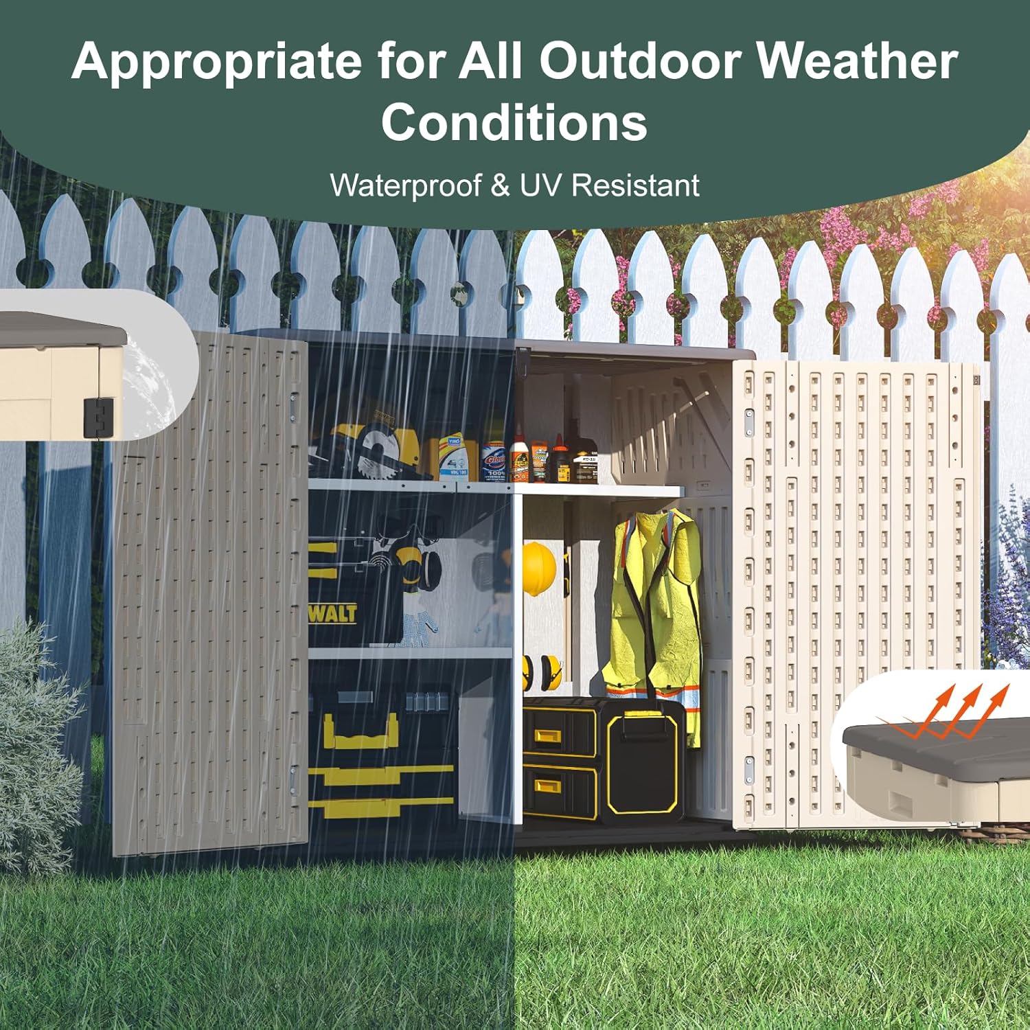 30 Cu.Ft Outdoor Storage Shed, Multi-Purpose Weather-Resistant Utility Shed - Image 6