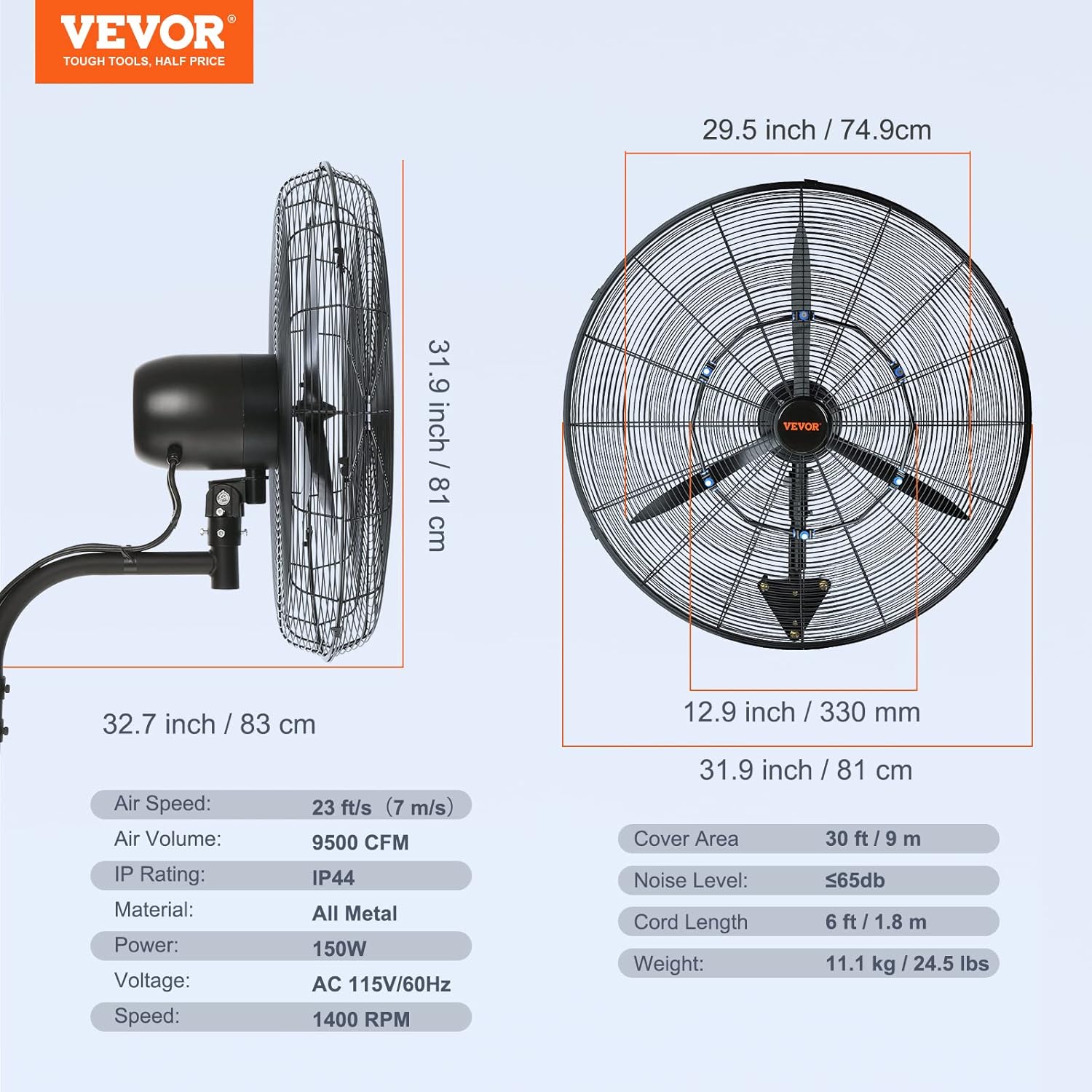 30 Inch Wall-Mount Misting Fan - Image 6
