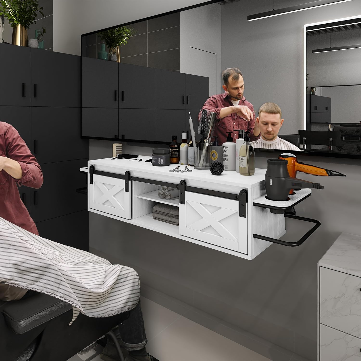 Wall Mount Salon Station, Hair Station with Multifunctional Storage Space - Image 6