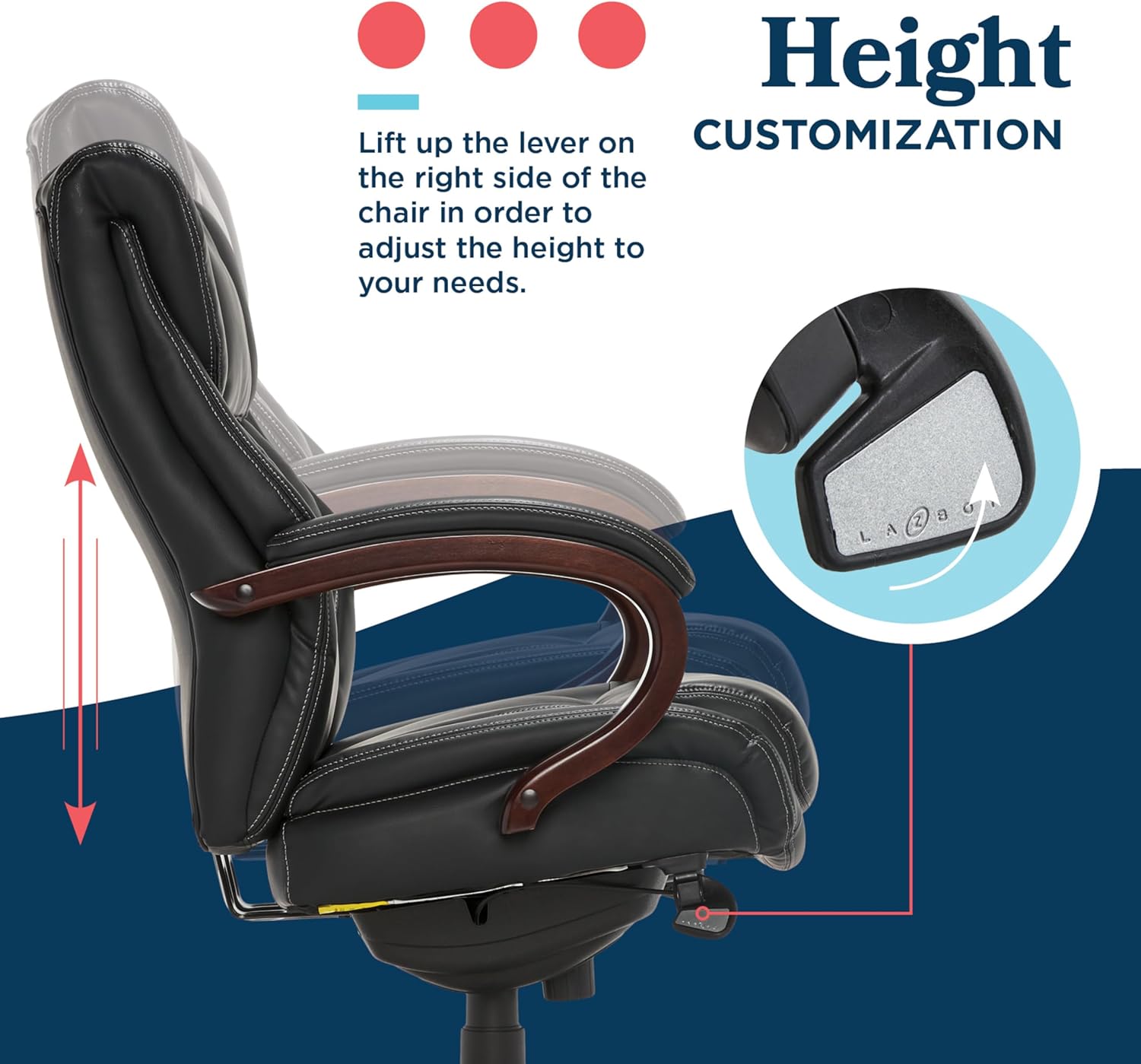 La-Z-Boy® Bellamy Executive Office Chair with Memory Foam Cushions - Image 8