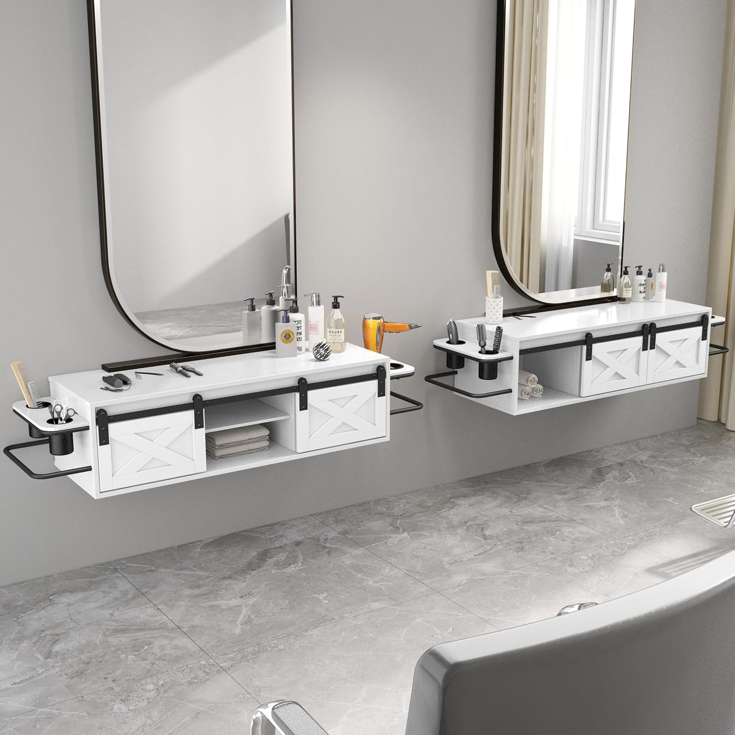 Wall Mount Salon Station, Hair Station with Multifunctional Storage Space - Image 5