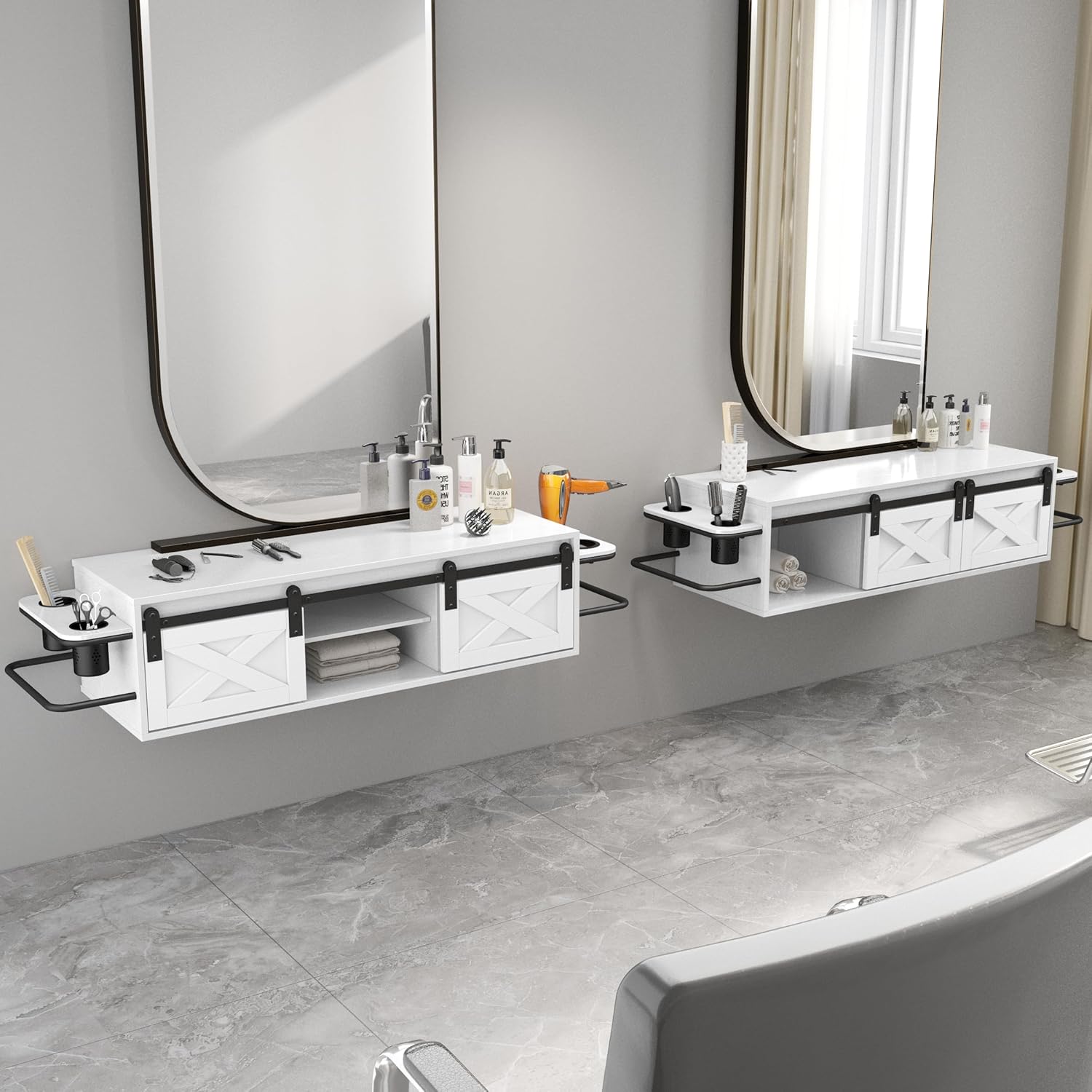 Wall Mount Salon Station, Hair Station with Multifunctional Storage Space - Image 5