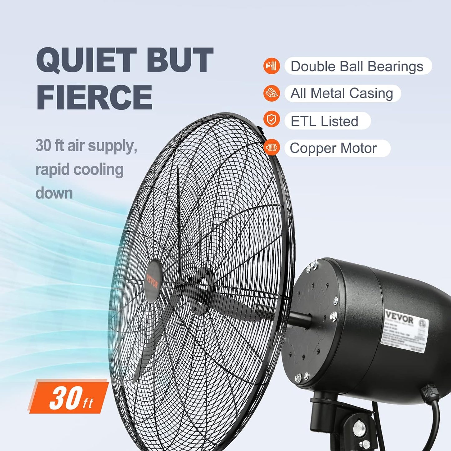 30 Inch Wall-Mount Misting Fan - Image 4