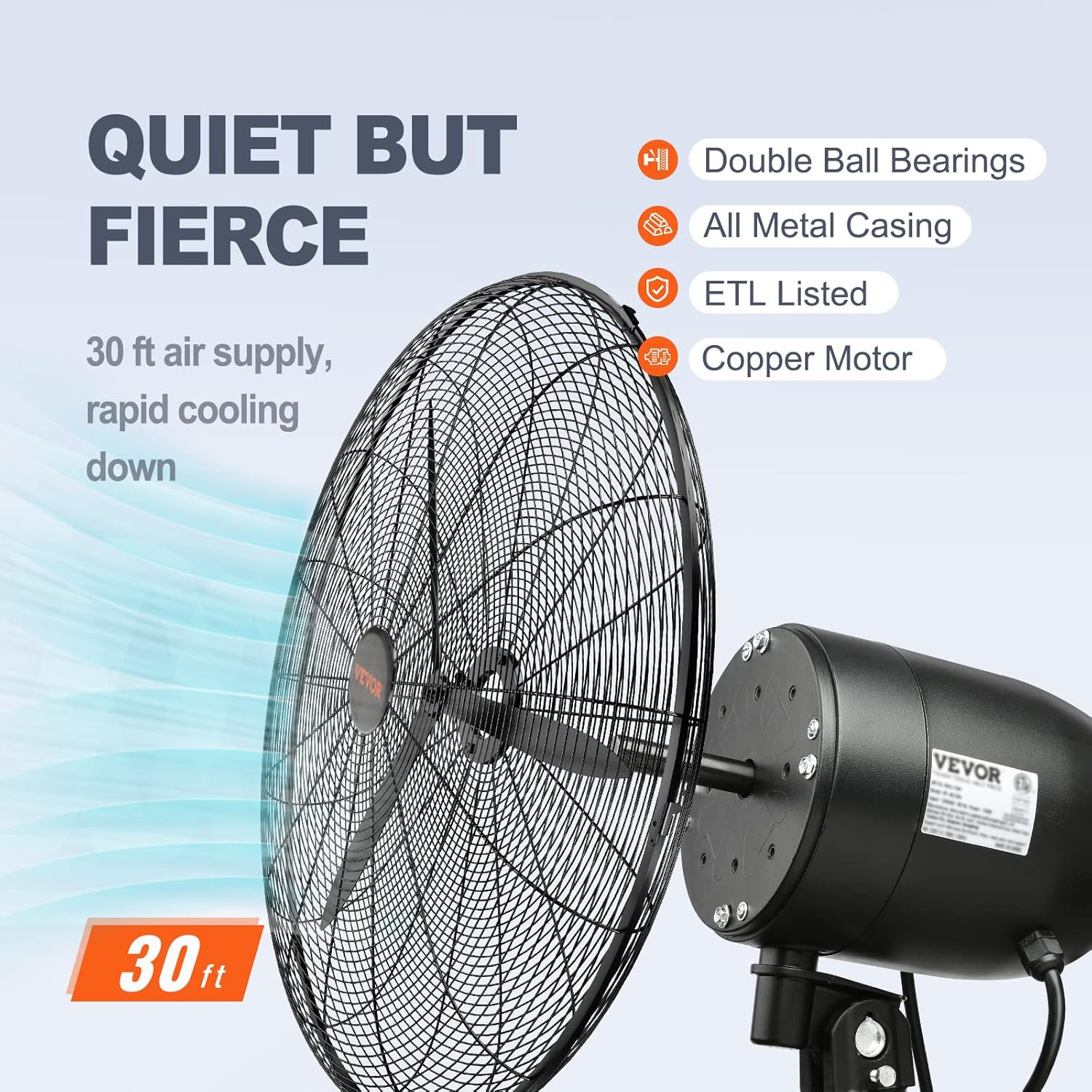 30 Inch Wall-Mount Misting Fan - Image 4