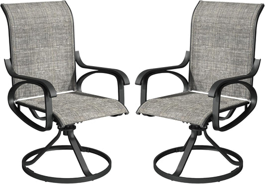 Patio Swivel Chair Set of 2 - Dark GREY - Image 1