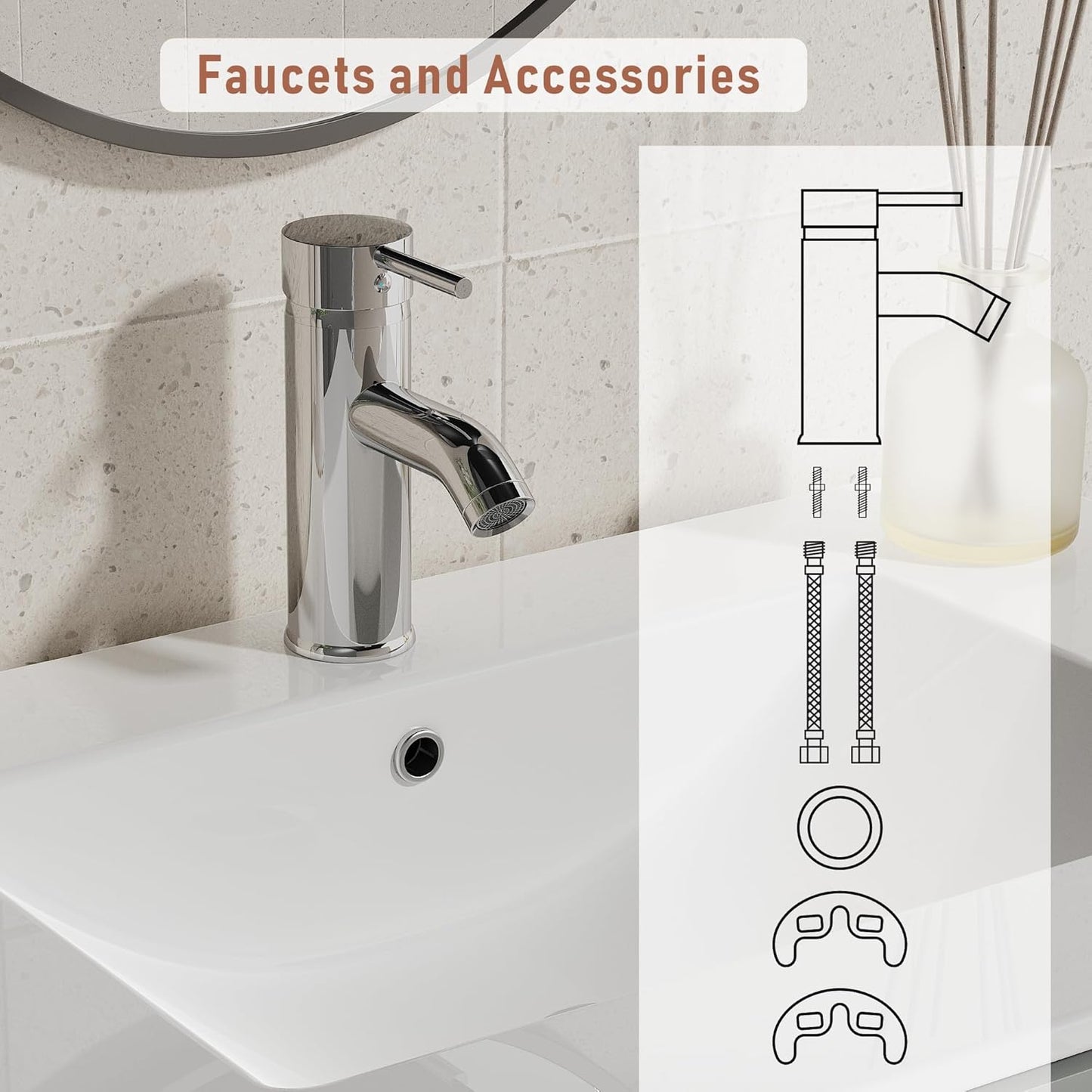 Bathroom Vanity with Ceramic Sink (30 Inch, Cabinet ONLY, White) - Image 7