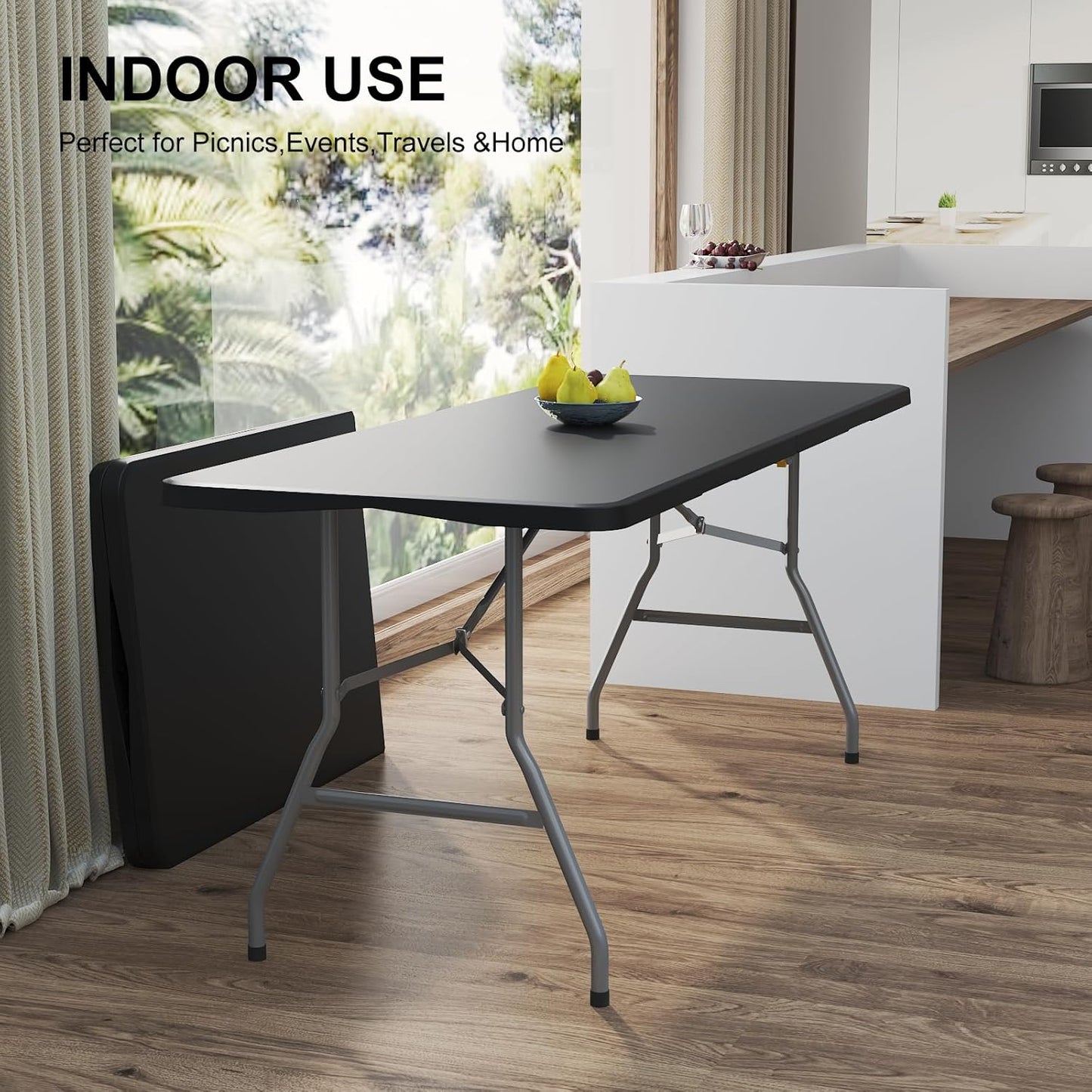 Foldable Table 6ft - Black - Image 8