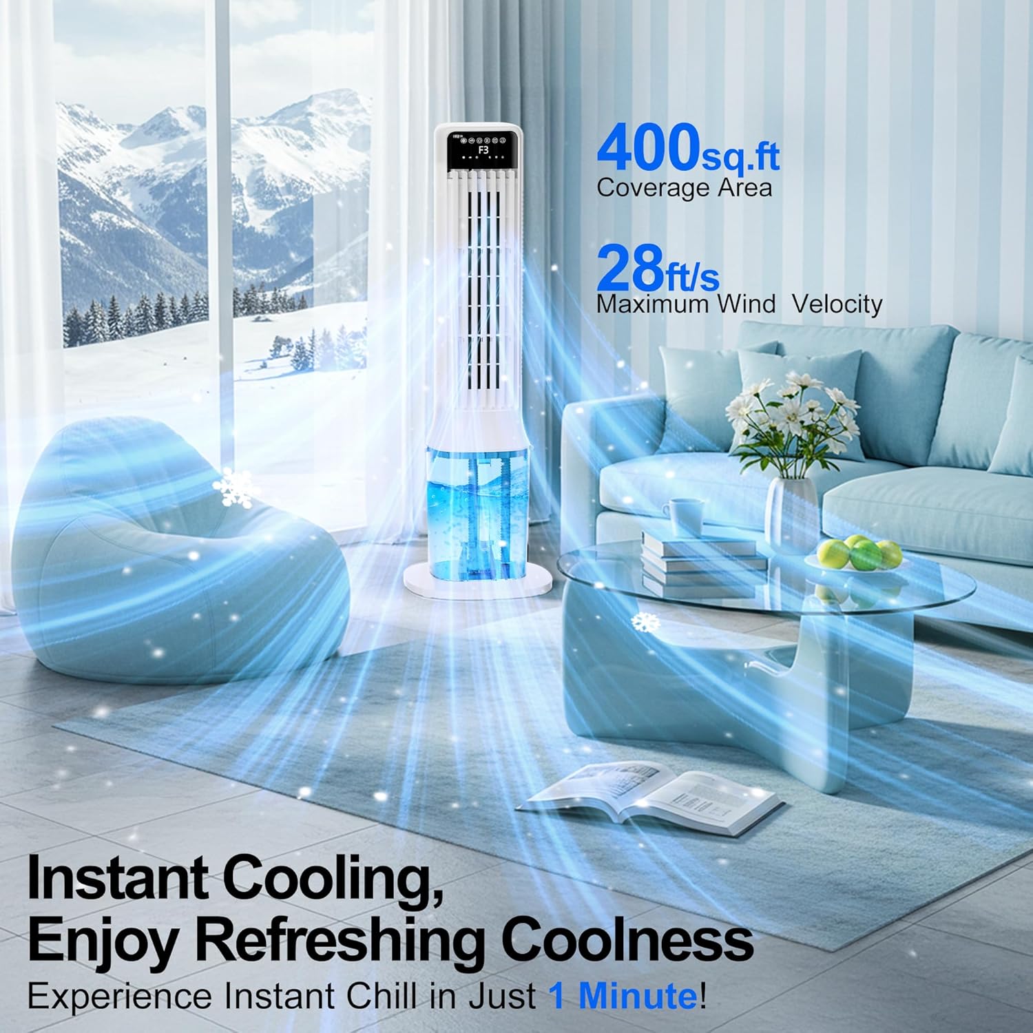 Windowless Portable Air Conditioner, 41" Evaporative Air Cooler - Image 2