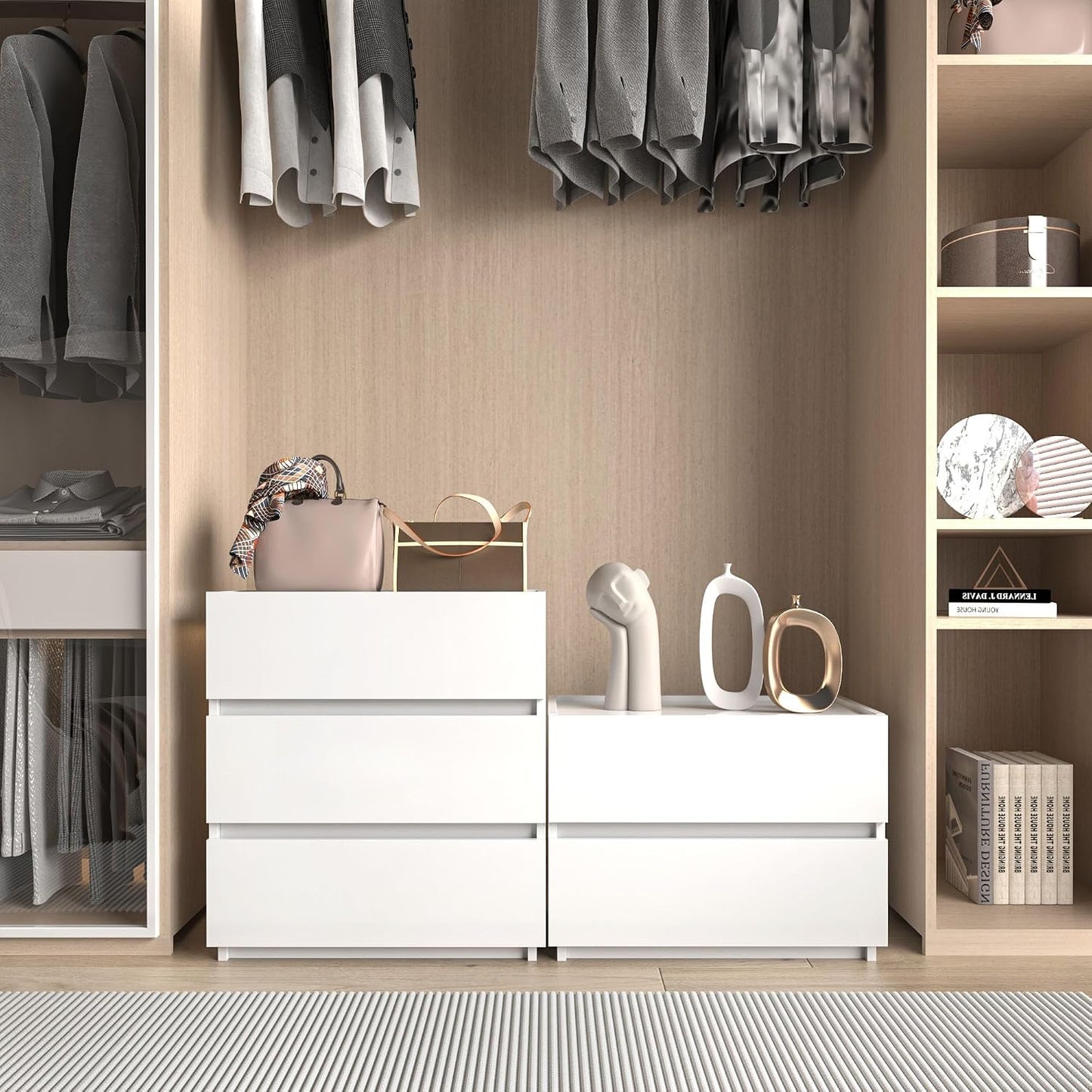 3 Drawer Dresser - White - SET OF 1 - Image 4