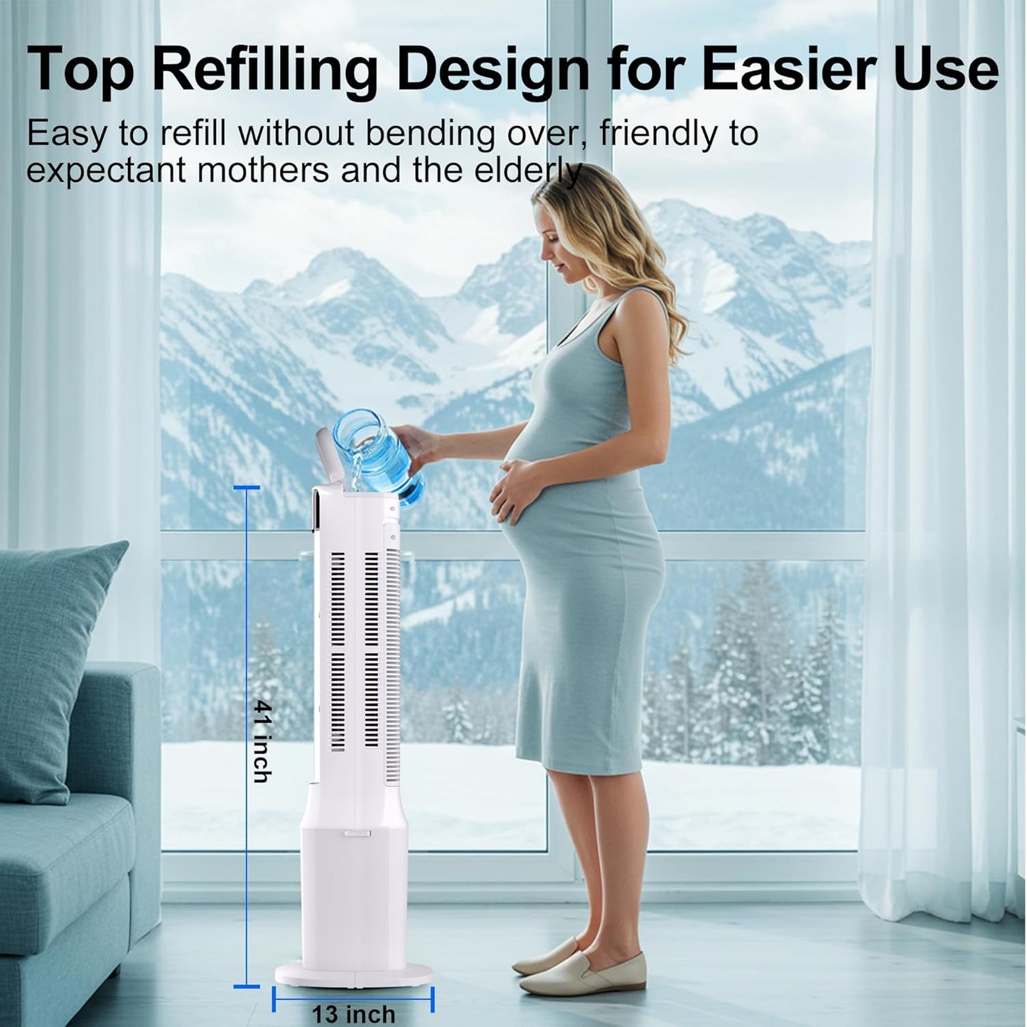 Windowless Portable Air Conditioner, 41" Evaporative Air Cooler - Image 7
