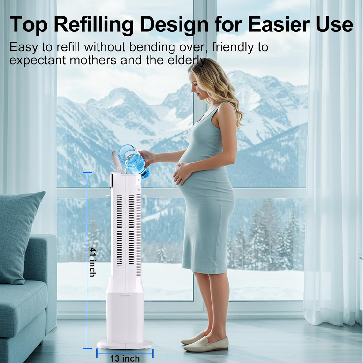 Windowless Portable Air Conditioner, 41" Evaporative Air Cooler - Image 7