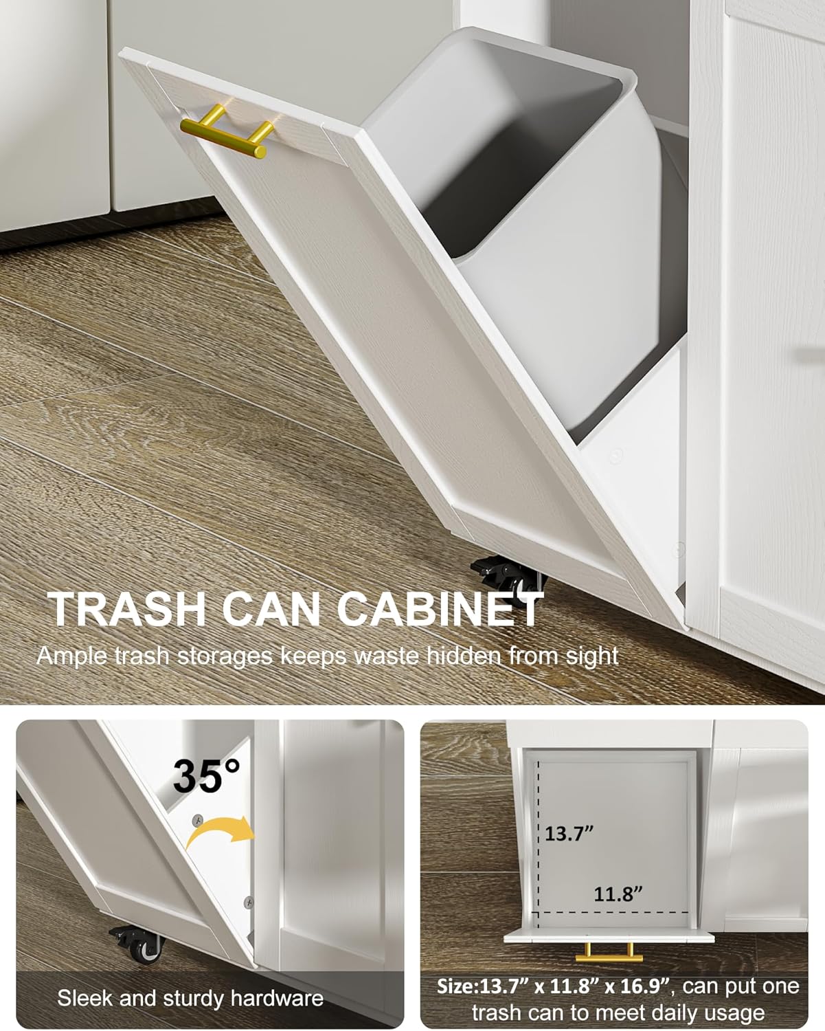 55" Kitchen Island with Storage - White - Image 3