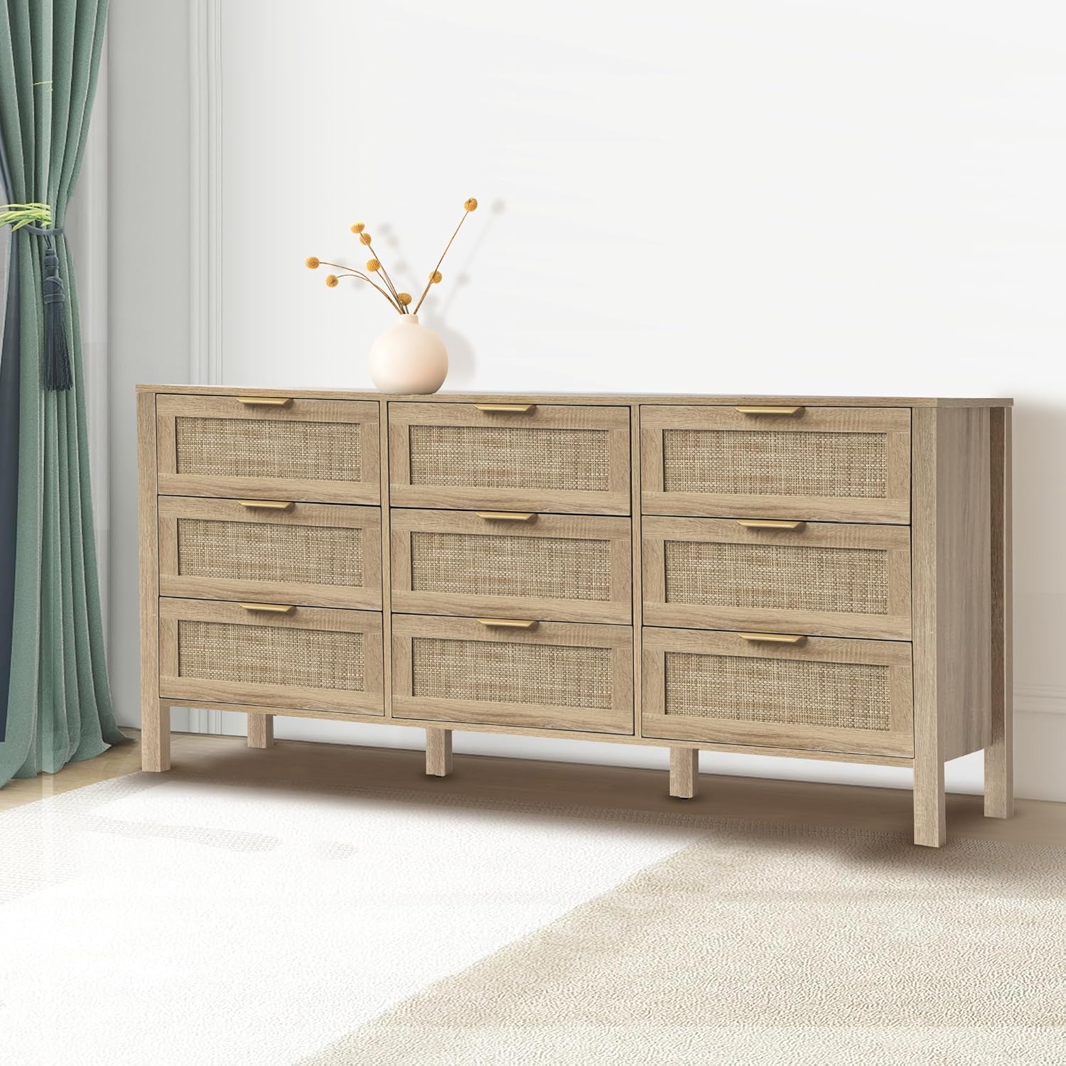 Rattan Chest of Dressers - 9 Drawers - Image 4