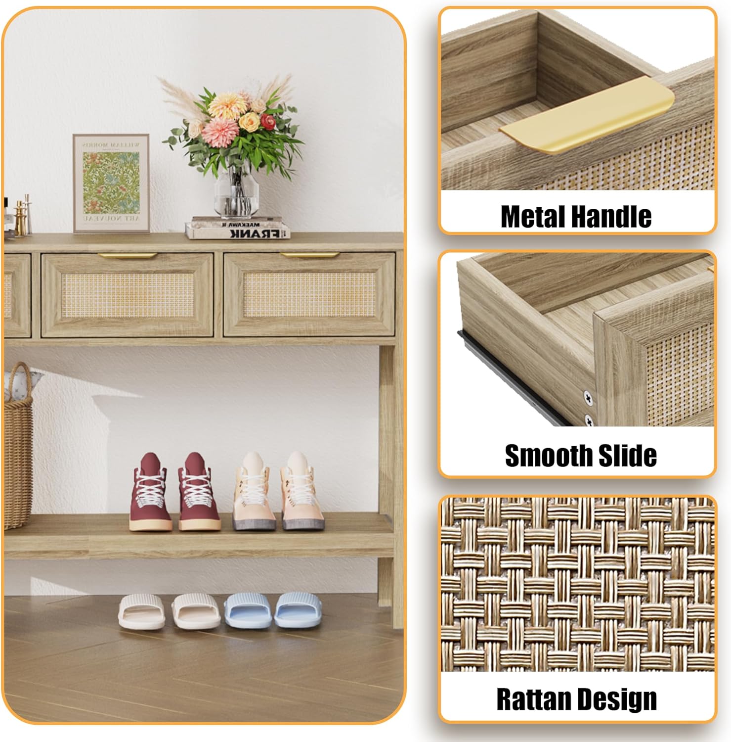 Entryway Table with 3 Drawers - Image 5