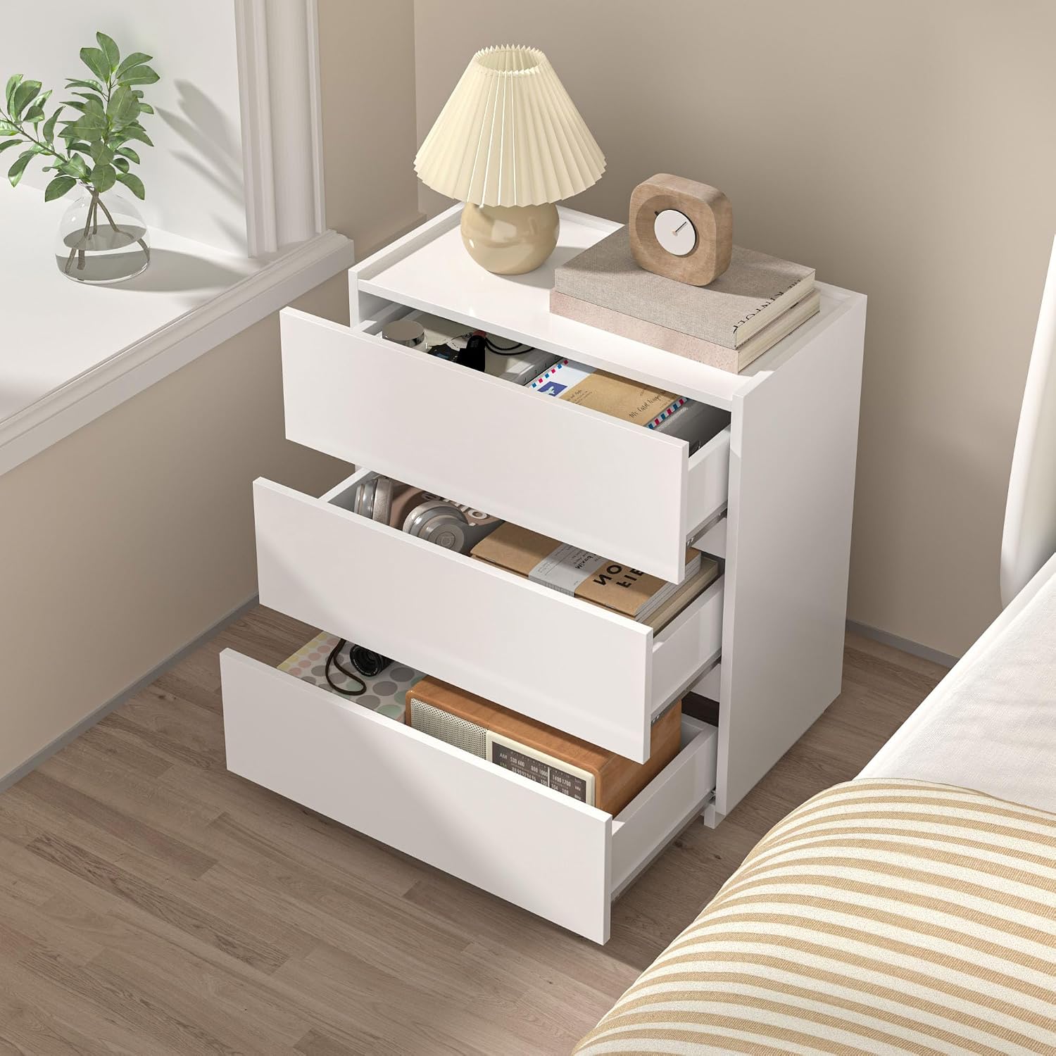 3 Drawer Dresser - White - SET OF 1 - Image 3