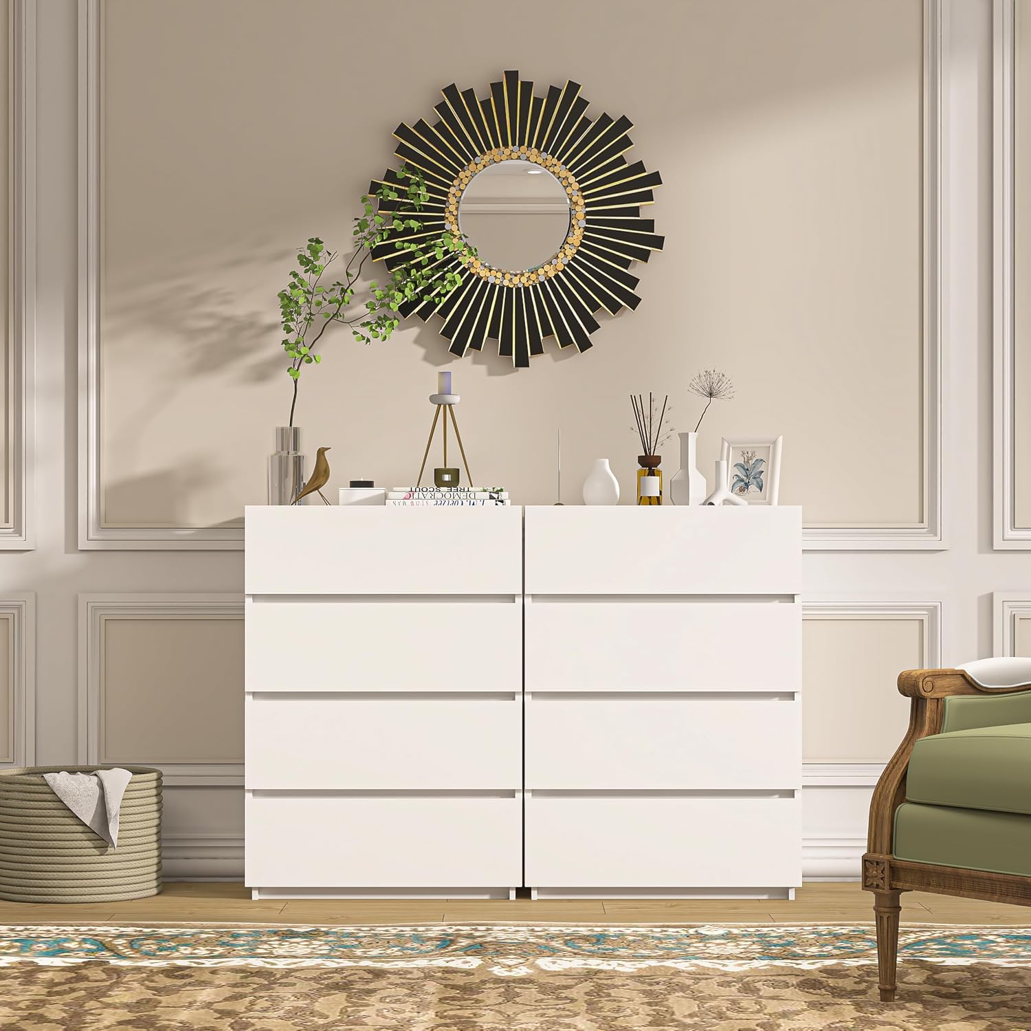 4 Drawer Dresser - White - SET OF 1 - Image 4