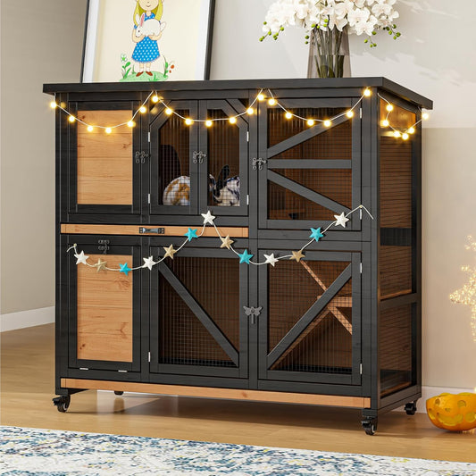 47.3" Two Story Rabbit Cage Bunny Cage Indoor - Image 1