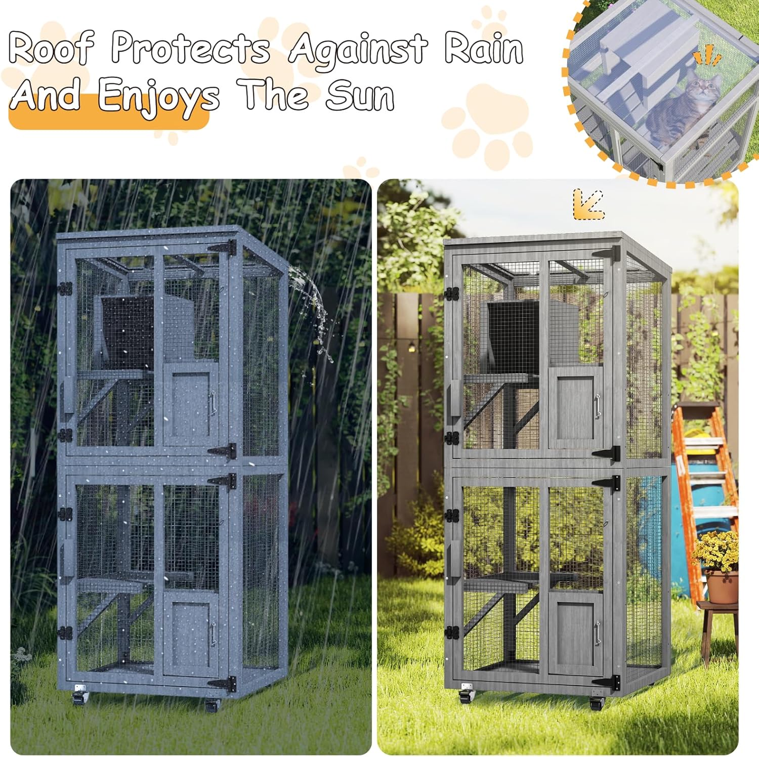 4 Tiers Catio Outdoor Cat Enclosure - Image 6