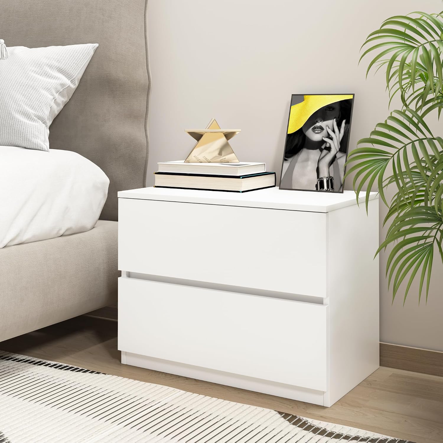 x 2 Drawer Dresser - White - SET OF 1 - Image 2
