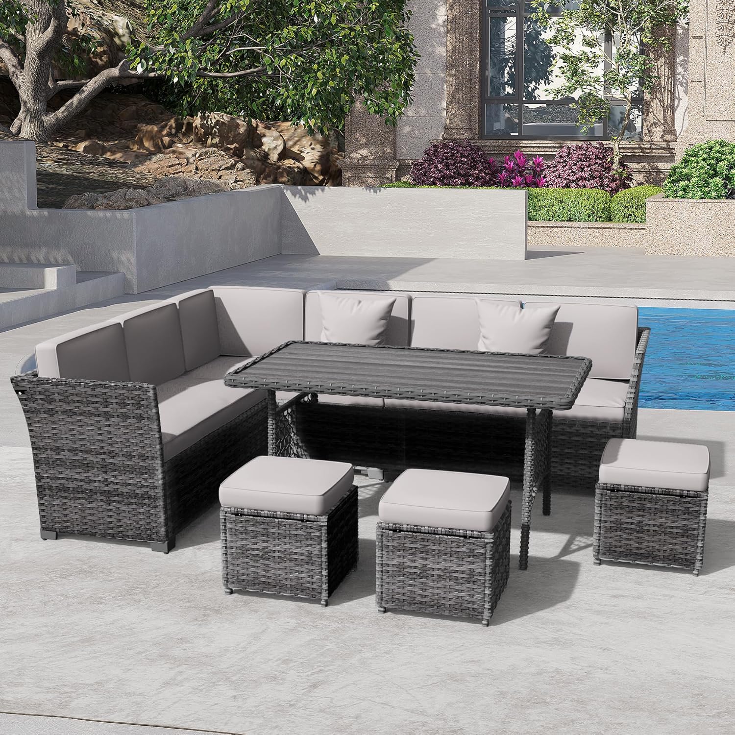 7 Pieces Patio Dining Sets - 6227LG -2 - Image 7