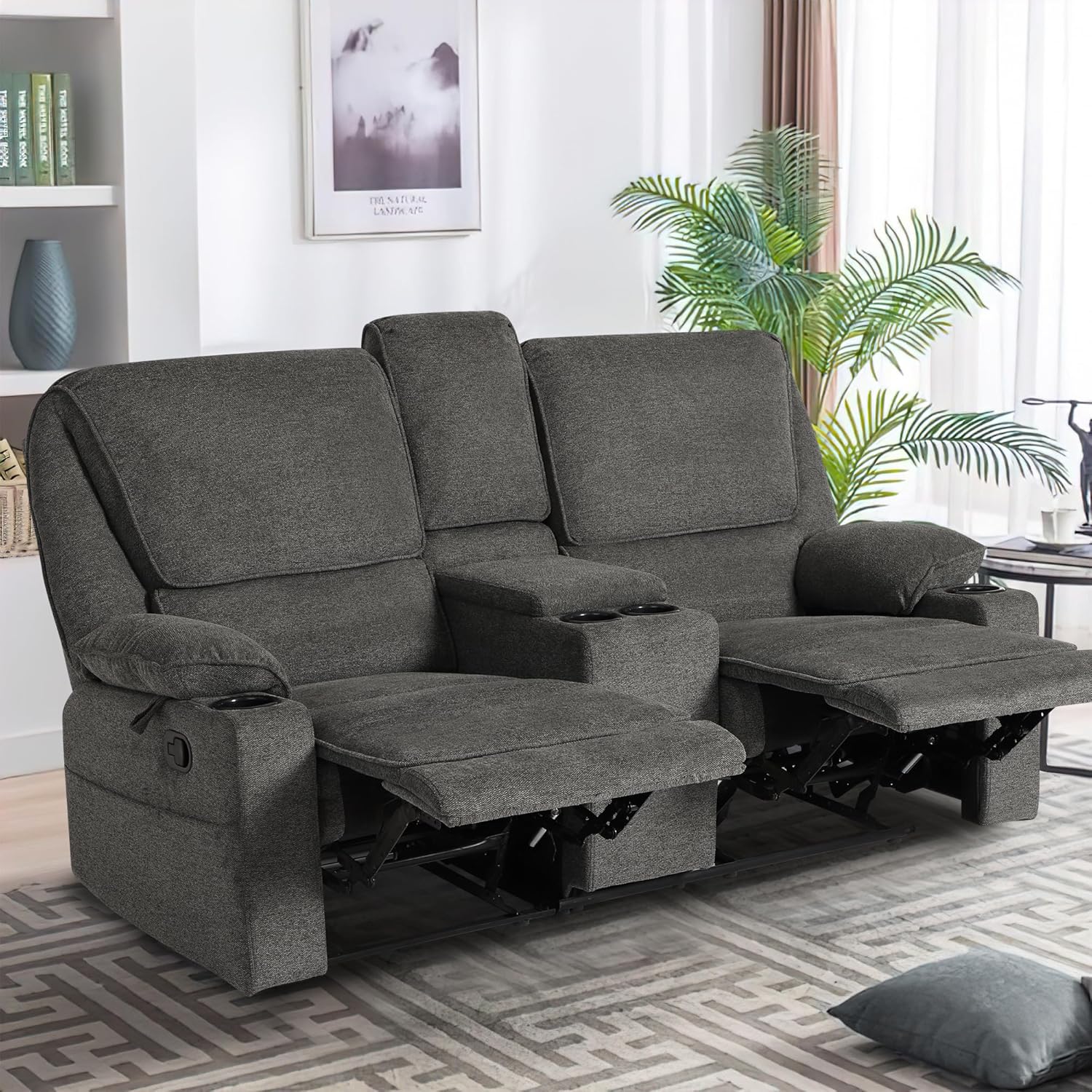 67.9" RV Loveseat Recliner Double Recliner RV Sofa - Image 4