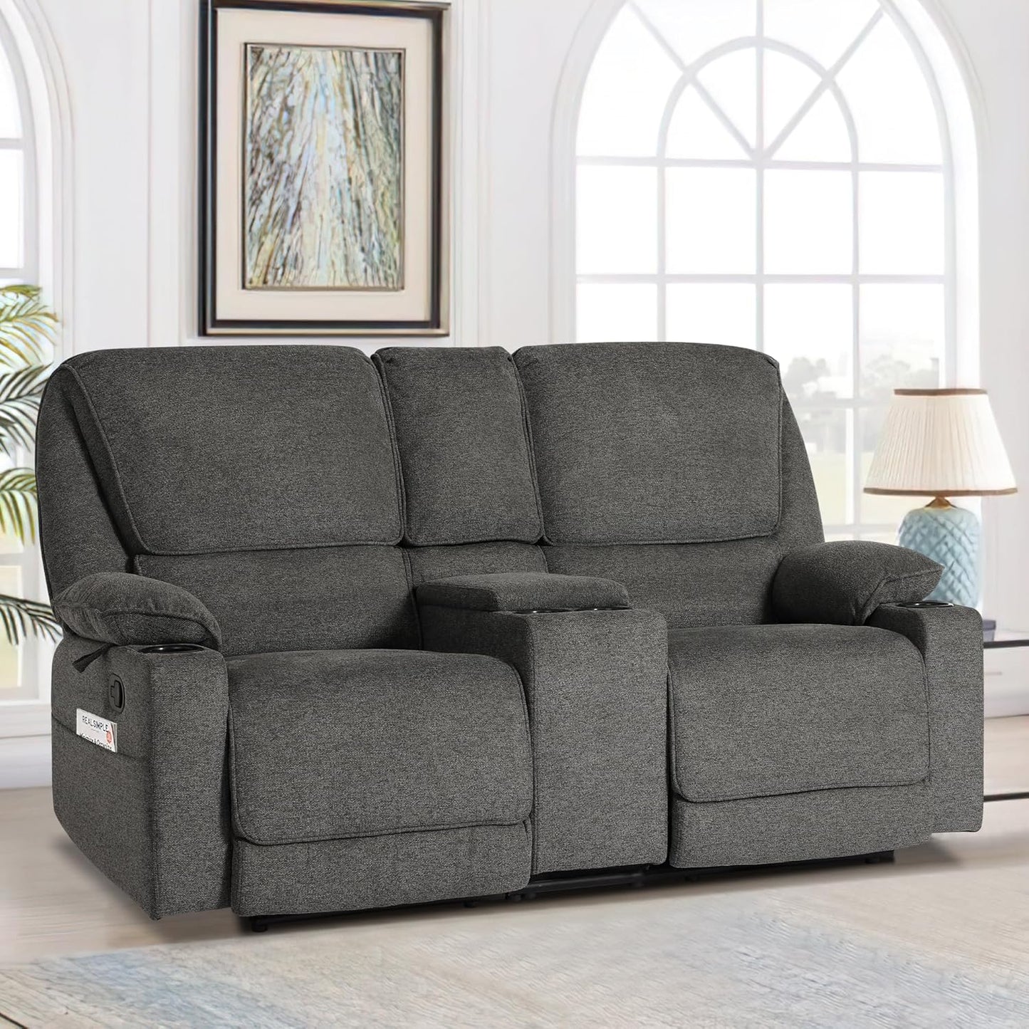 67.9" RV Loveseat Recliner Double Recliner RV Sofa - Image 2