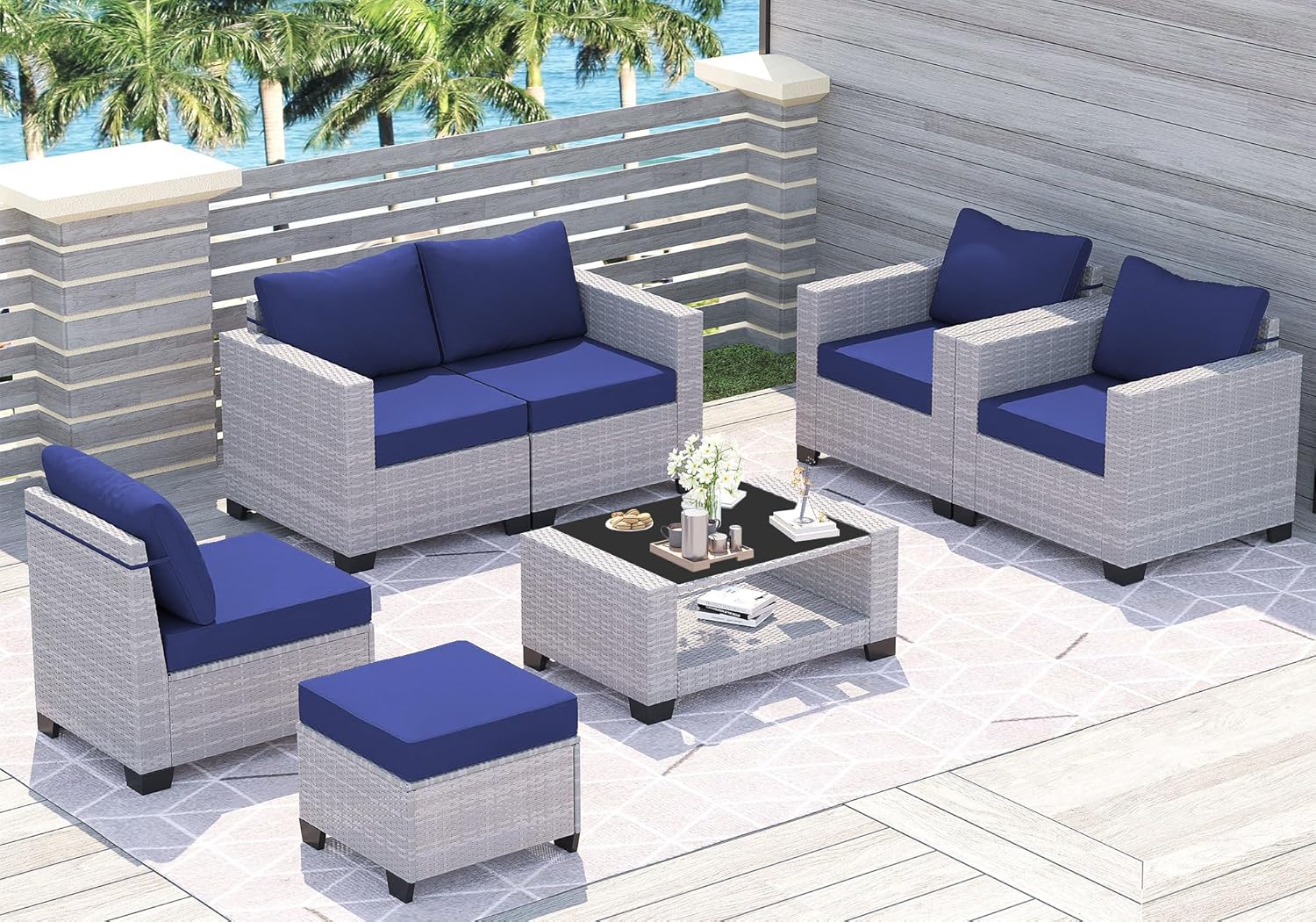7 Piece Patio Set - A -3 SETS Ready, 2 GLASS BROKEN - Image 9