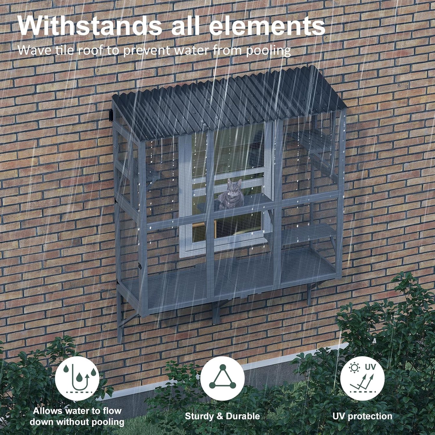 Cat Catio, Window Catio for Multiple Indoor Cats with 4 Jump Platforms - Image 4