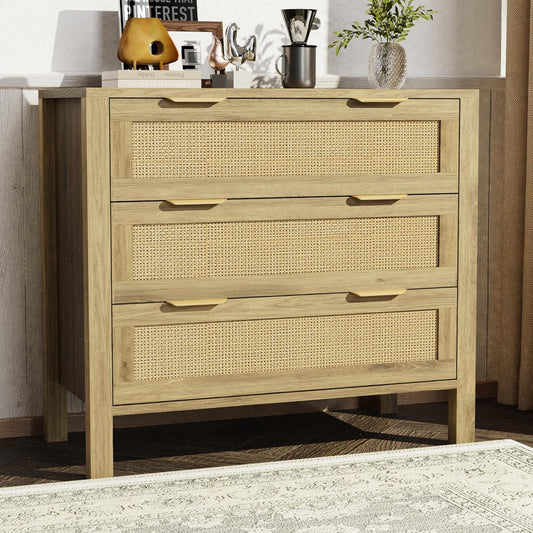 3 Drawer Rattan Dressers - Image 1