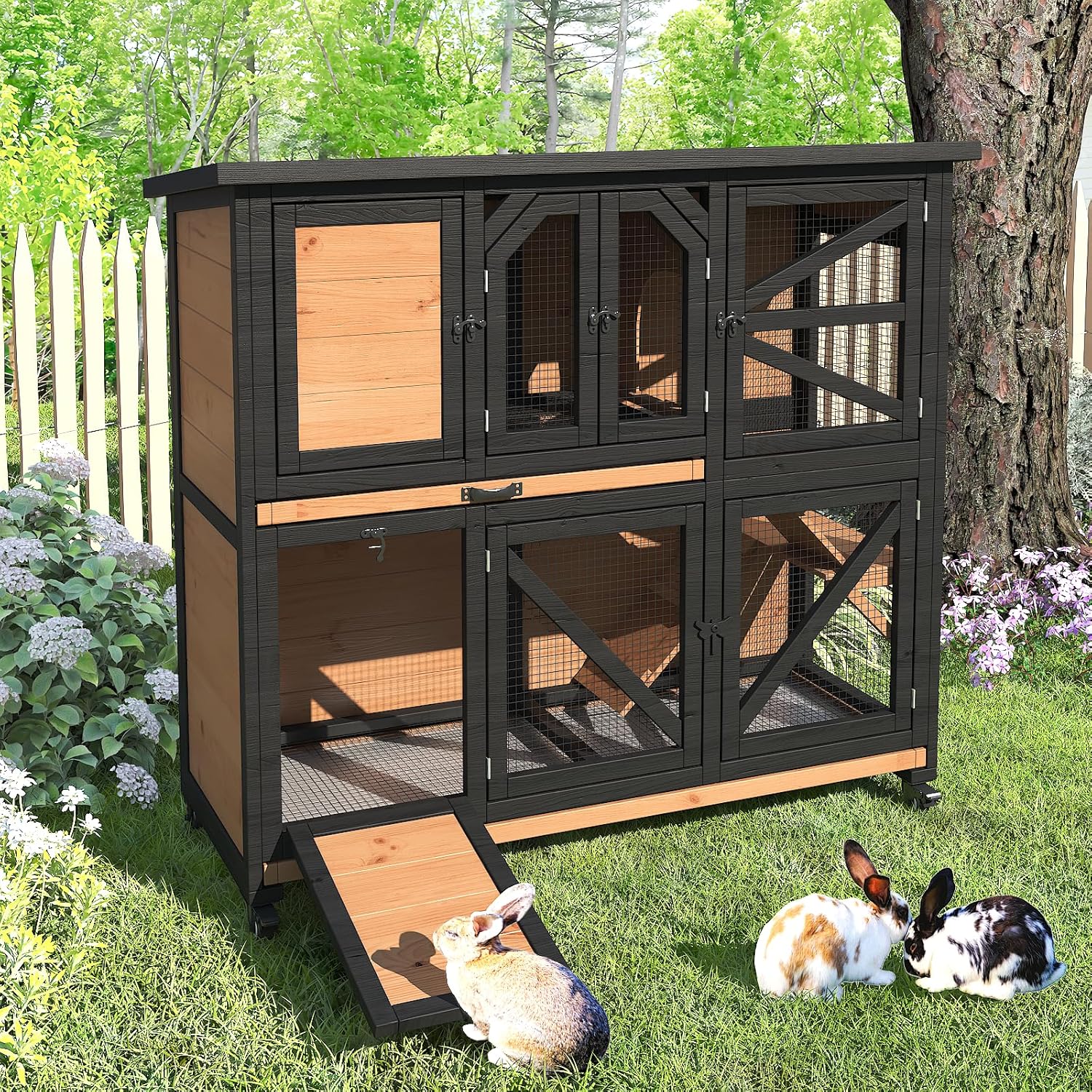 47.3" Two Story Rabbit Cage Bunny Cage Indoor - Image 8
