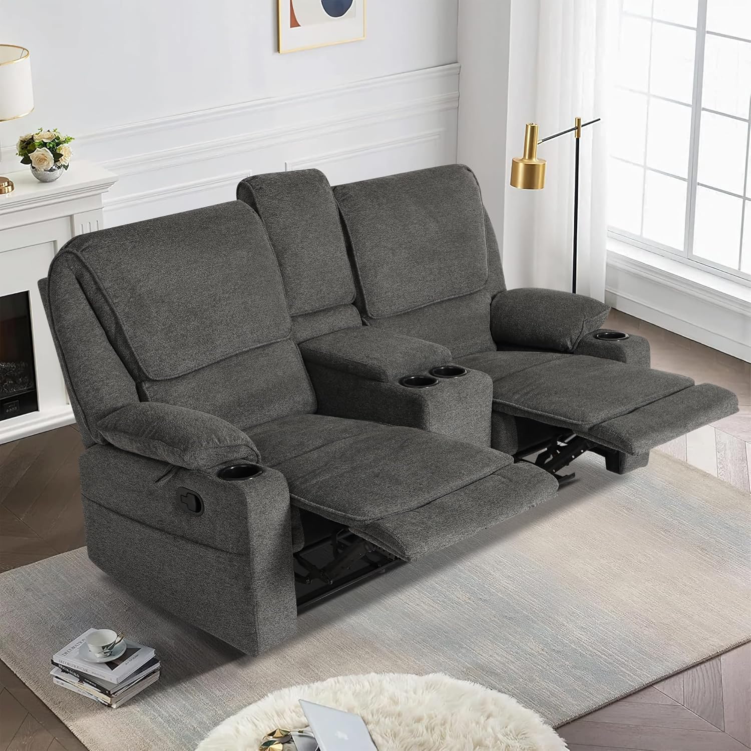 67.9" RV Loveseat Recliner Double Recliner RV Sofa - Image 8