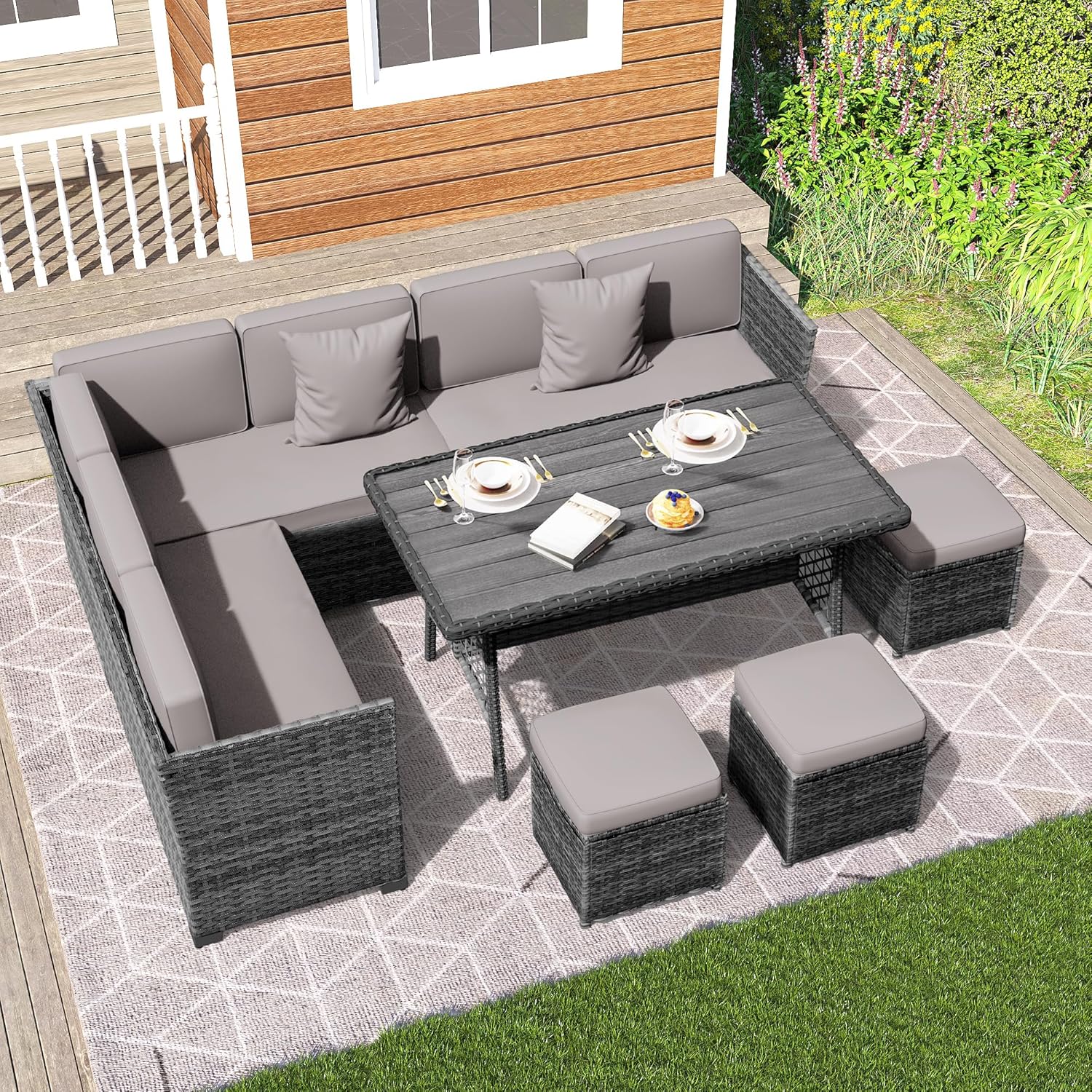 7 Pieces Patio Dining Sets - 6227LG -2 - Image 6
