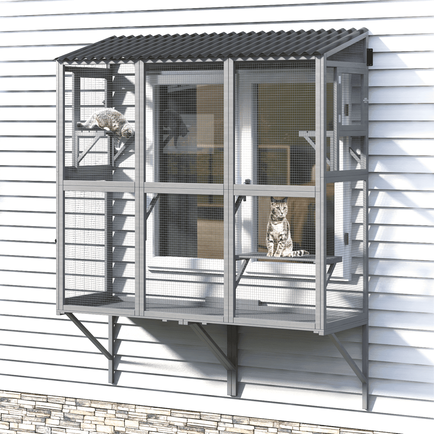 Cat Window Catio for Indoor Cats with 4 Jump Platforms - Image 3