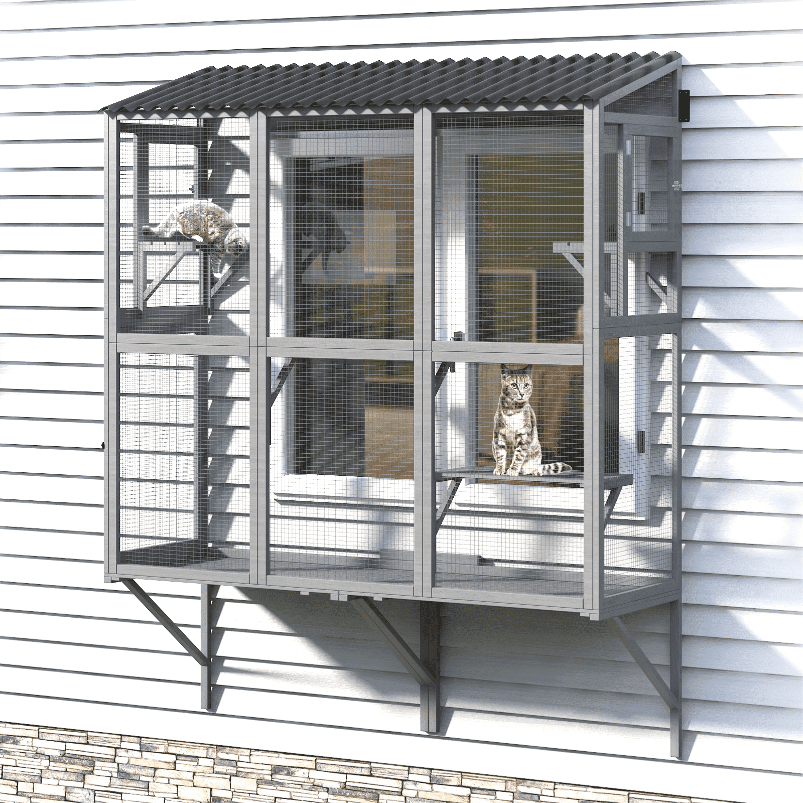 Cat Window Catio for Indoor Cats with 4 Jump Platforms - Image 3