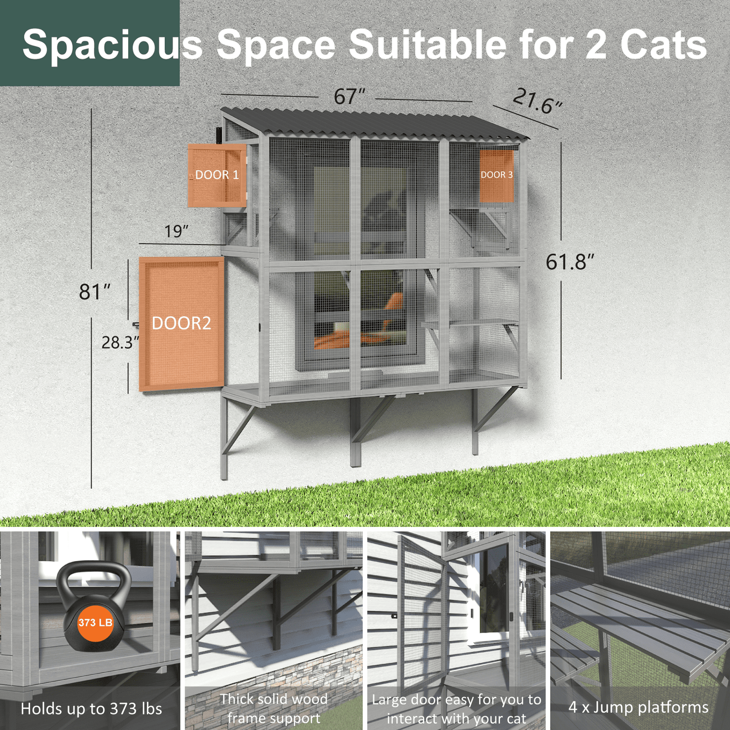 Cat Window Catio for Indoor Cats with 4 Jump Platforms - Image 8