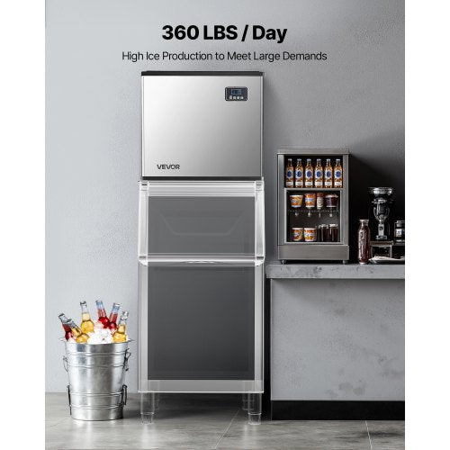 Commercial Ice Maker Machine - Head 360 lbs/Day Self-Cleaning Ice Machine - Image 3