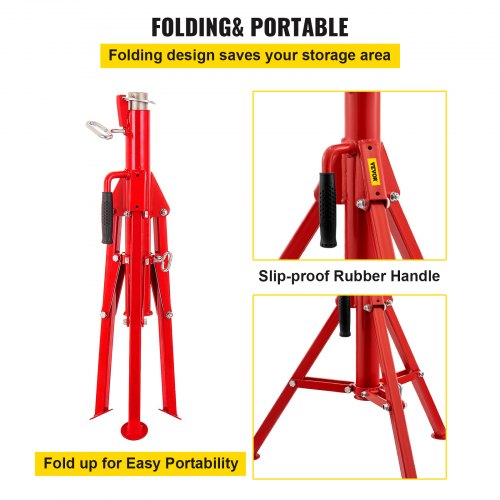 V Head Pipe Stand 1/8"-12" Capacity, Adjustable Height 28"-52" - Image 1