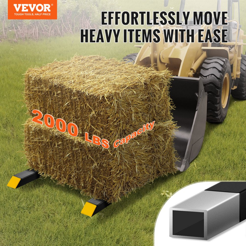 VEVOR Pallet Forks, 2000 lbs Tractor Bucket Forks, 60" Total Length Clamp on Pallet Forks - Image 5