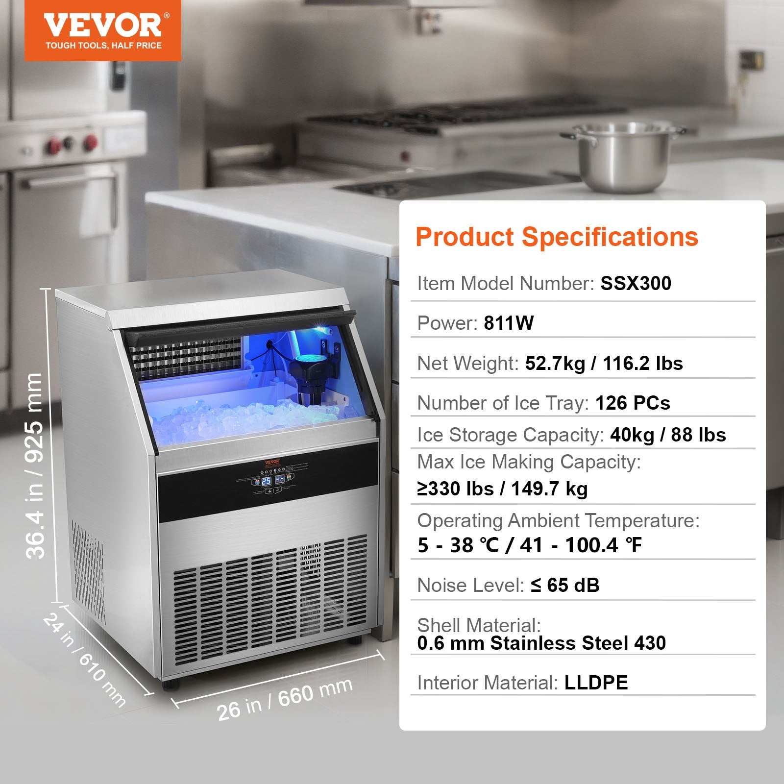 Commercial Ice Maker - 330lbs/24H - Image 1
